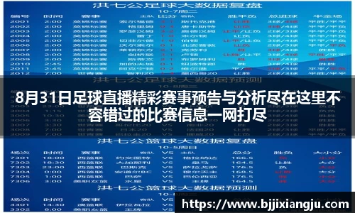 8月31日足球直播精彩赛事预告与分析尽在这里不容错过的比赛信息一网打尽